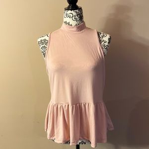 Cute blush pink peplum top